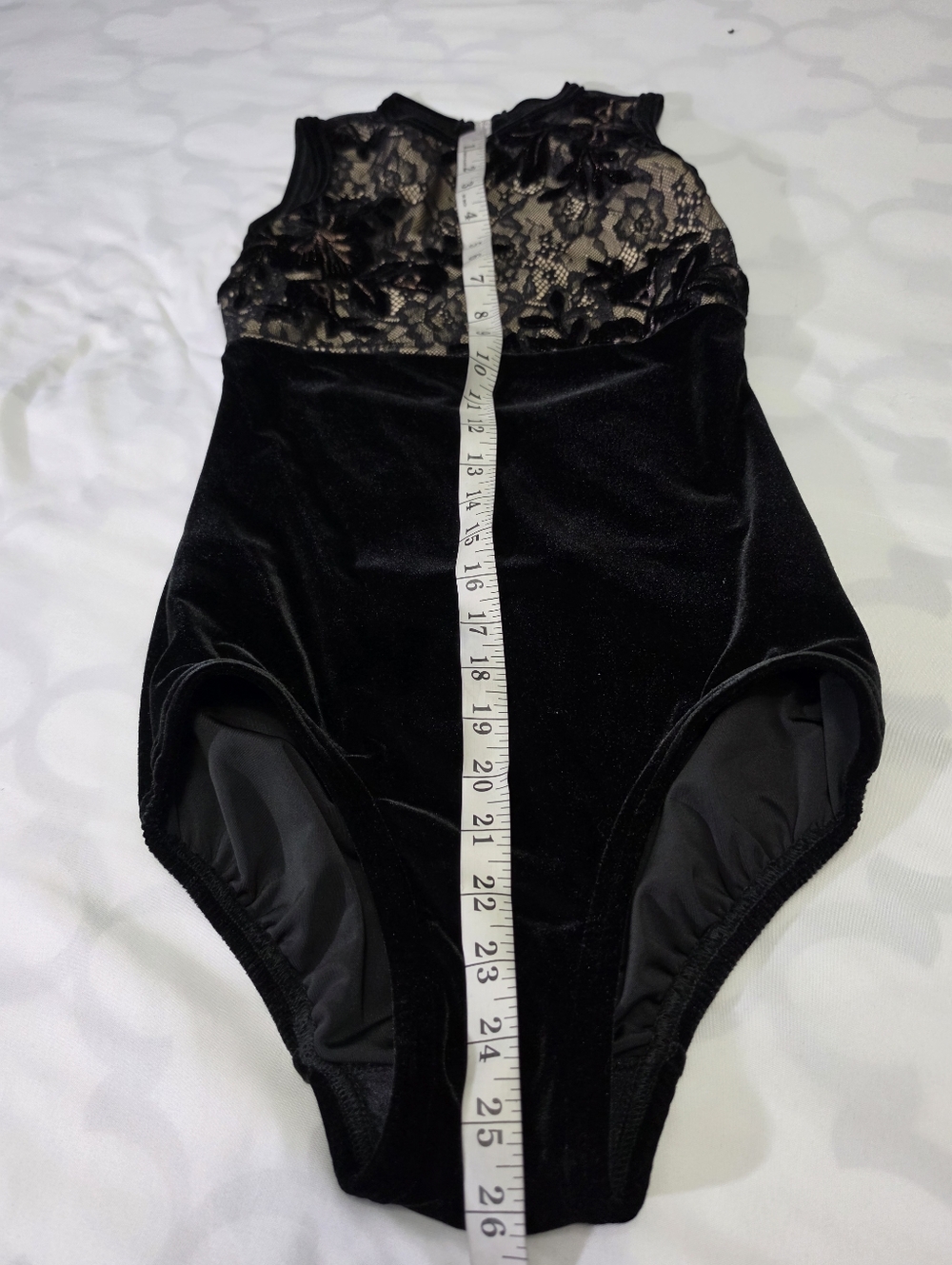 Details Dancewear with Lace and Embroidered Velvet Bodysuit Leotard Size Med - Picture 11 of 13